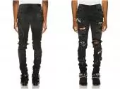 amiri denim jeans skinny-fit distressed stretch embroidery crane black